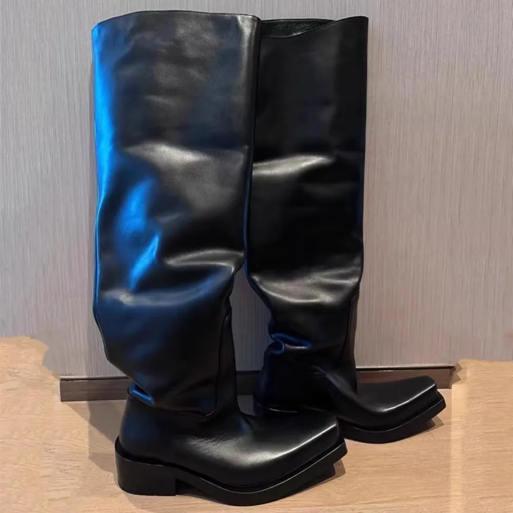 Black Riding Boots for Women M - Pipe Bending Spring ulasan dan harga
